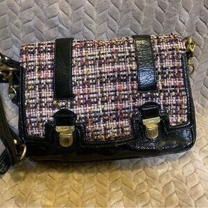 Coach Multicolor Tweed and Black Crossbody Bag
